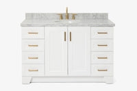 Ariel taylor (54"& 55") single oval sink vanity with marble (0.75" & 1.5")countertop.