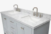 Ariel cambridge( 60 in , 61 in )  double rectangle sink vanity with Marble (0.75 in, 1.5 in, 2 in) countertop