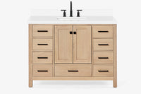 Ariel cambridge( 48"& 49") single rectangle sink  Bathroom vanity with carrara  marble (0.75 in, 1.5 in, 2 in) countertop