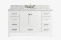Ariel cambridge (54-55) in. single oval sink vanity with (0.75,1.5,2) in countertop