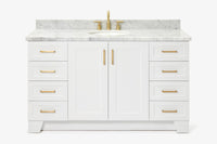 Ariel taylor (60"& 61")single oval sink vanity with marble (0.75"& 1.5") countertop.