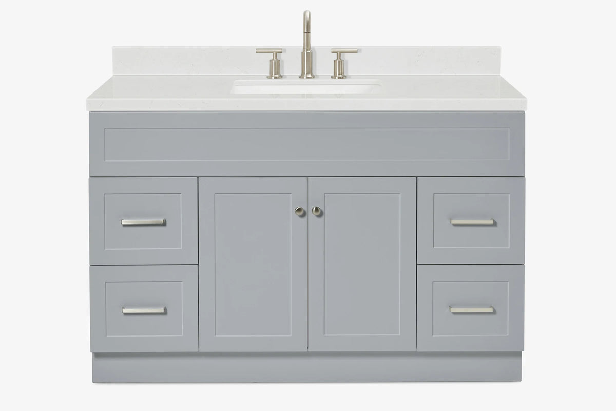 Ariel hamlet (54"& 55") single rectangle sink vanity with (0.75"& 1.5") countertop.