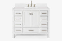 Ariel cambridge(42" & 43") single oval sink vanity with marble (0.75",1.5" & 2") in countertop