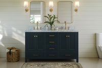 Ariel cambridge( 60 in , 61 in )  double rectangle sink vanity with Marble (0.75 in, 1.5 in, 2 in) countertop