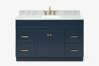 Ariel hamlet (54"& 55") single rectangle sink vanity with (0.75"& 1.5") countertop.