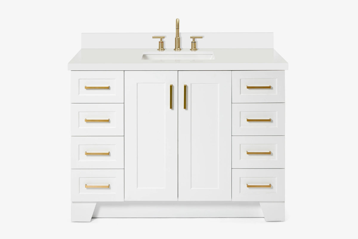 Ariel taylor (48"& 49") single rectangle sink vanity with marble (0.75" & 1.5") countertop.