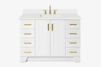 Ariel taylor (48"& 49") single rectangle sink vanity with marble (0.75" & 1.5") countertop.