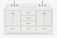 Ariel cambridge (66"&67") in double oval sink bathroom vanity with marble countertop (0.75" & 1.5").