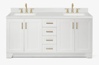 Ariel taylor (72"& 73") double rectangle sink vanity with marble (0.75" & 1.5") countertop.