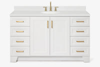 Ariel taylor (60"& 61")single oval sink vanity with marble (0.75"& 1.5") countertop.
