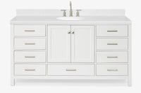 Ariel Cambridge (66" & 67") in single oval sink vanity with marble countertop (0.75" & 1.5").