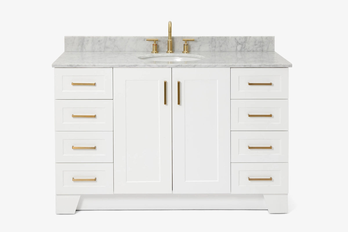 Ariel taylor (54"& 55") single oval sink vanity with marble (0.75" & 1.5")countertop.