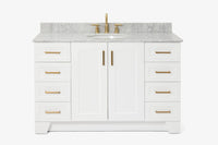Ariel taylor (54"& 55") single oval sink vanity with marble (0.75" & 1.5")countertop.