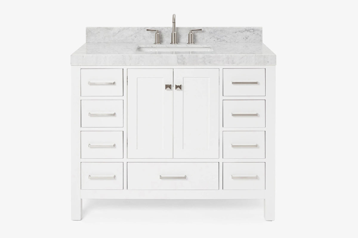 Ariel cambridge 42-43 in. single rectangle sink vanity with( 0.75, 1.5 ,2) in countertop