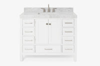 Ariel cambridge 42-43 in. single rectangle sink vanity with( 0.75, 1.5 ,2) in countertop