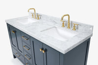 Ariel cambridge( 60 in , 61 in )  double rectangle sink vanity with Marble (0.75 in, 1.5 in, 2 in) countertop