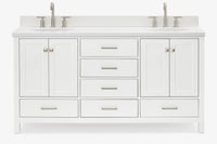 Ariel cambridge (66"&67") in double oval sink bathroom vanity with marble countertop (0.75" & 1.5").