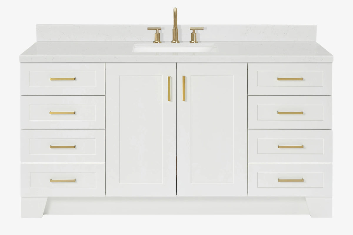 Ariel taylor (66"& 67") single rectangle sink vanity with  marble countertop (0.75"&1.5") edge.