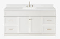 Ariel hamlet(66"&67") inch single rectangle sink vanity with marble countertop (0.75"&1.5") edge.