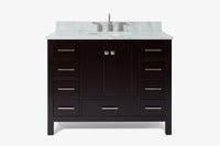 Ariel cambridge(42" & 43") single oval sink vanity with marble (0.75",1.5" & 2") in countertop