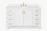 Ariel taylor (60"& 61")single oval sink vanity with marble (0.75"& 1.5") countertop.