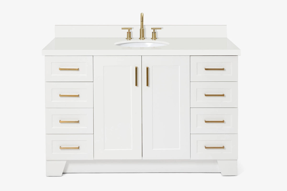 Ariel taylor (54"& 55") single oval sink vanity with marble (0.75" & 1.5")countertop.