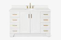Ariel taylor (54"& 55") single oval sink vanity with marble (0.75" & 1.5")countertop.
