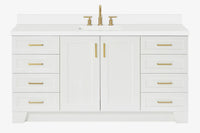 Ariel taylor (66"& 67") single rectangle sink vanity with  marble countertop (0.75"&1.5") edge.