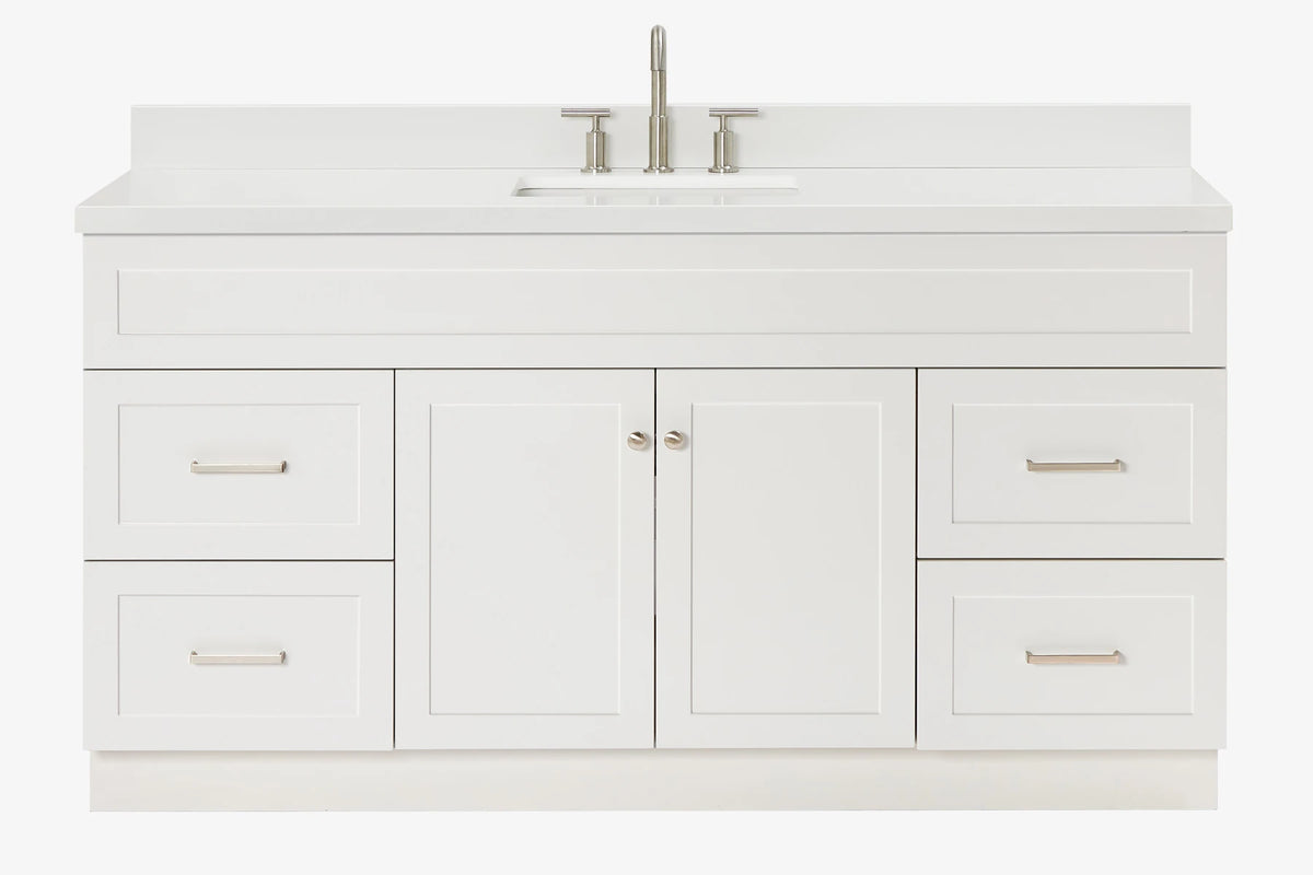 Ariel hamlet(66"&67") inch single rectangle sink vanity with marble countertop (0.75"&1.5") edge.
