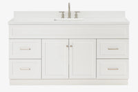 Ariel hamlet(66"&67") inch single rectangle sink vanity with marble countertop (0.75"&1.5") edge.