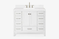 Ariel cambridge 42-43 in. single rectangle sink vanity with( 0.75, 1.5 ,2) in countertop