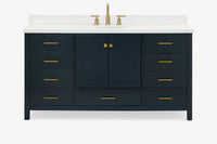 Ariel Cambridge (66" & 67") in single oval sink vanity with marble countertop (0.75" & 1.5").