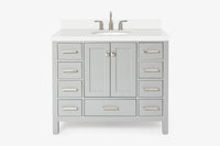 Ariel cambridge(42" & 43") single oval sink vanity with marble (0.75",1.5" & 2") in countertop