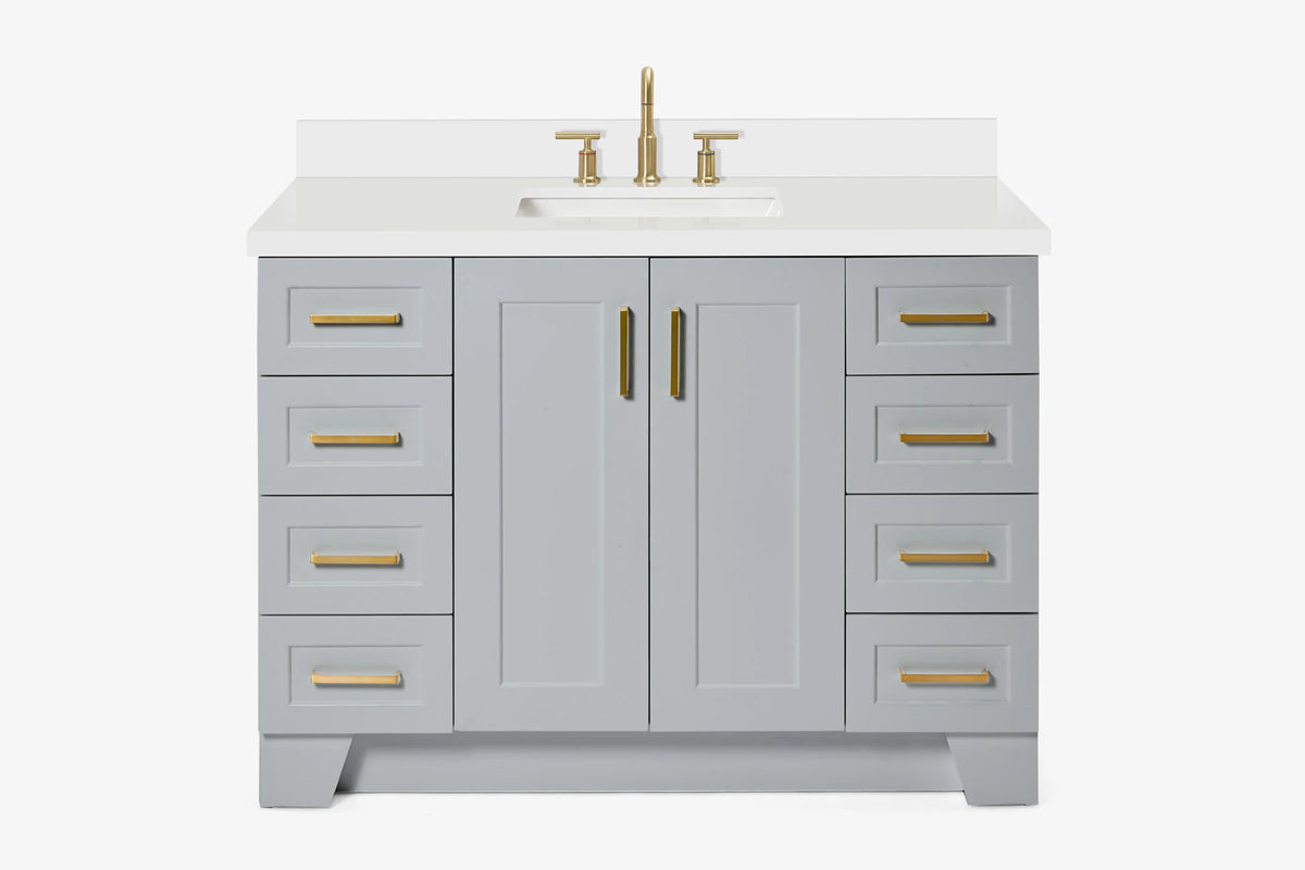 Ariel taylor (48"& 49") single rectangle sink vanity with marble (0.75" & 1.5") countertop.