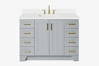 Ariel taylor (48"& 49") single rectangle sink vanity with marble (0.75" & 1.5") countertop.