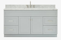 Ariel hamlet(66"&67") inch single rectangle sink vanity with marble countertop (0.75"&1.5") edge.