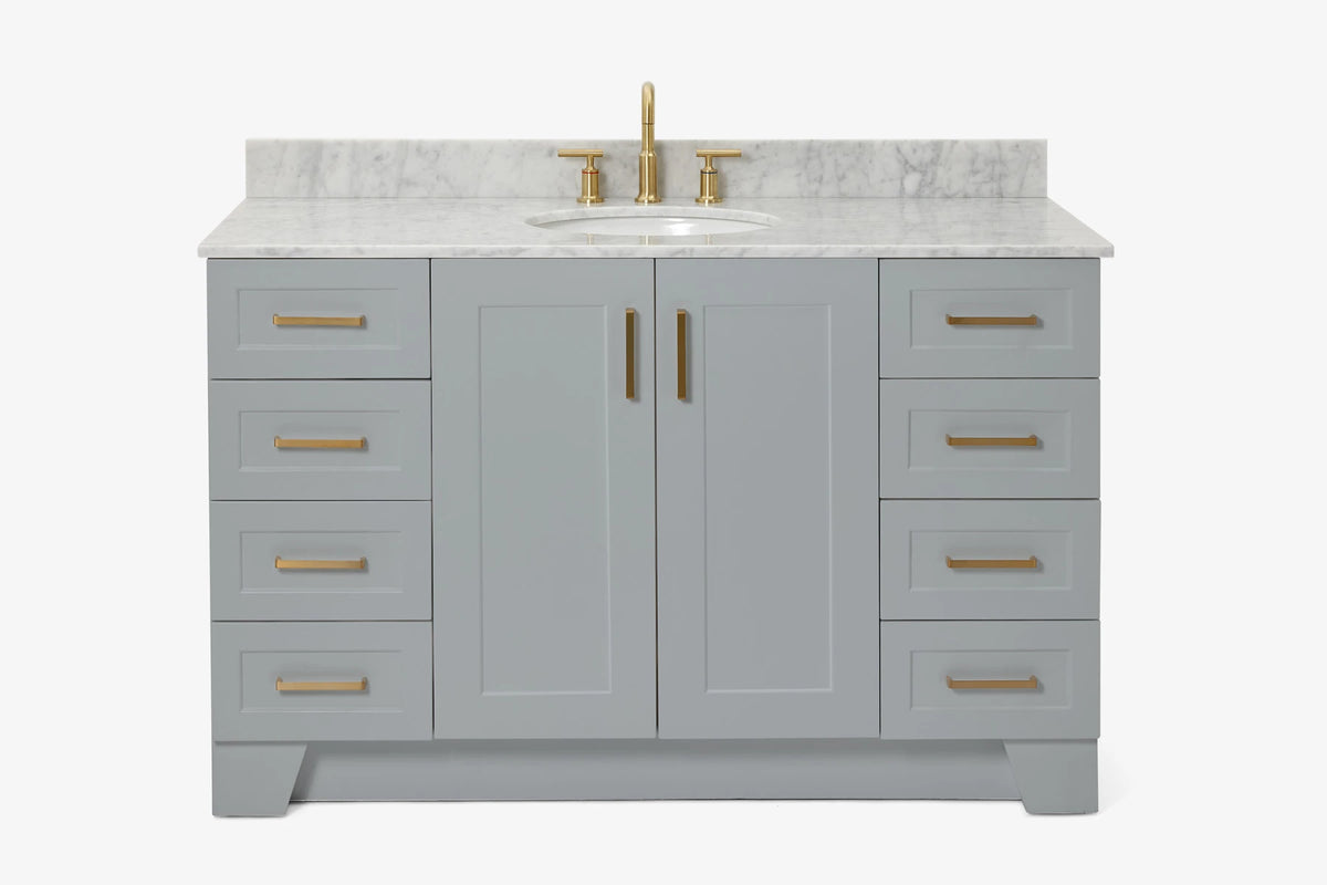 Ariel taylor (54"& 55") single oval sink vanity with marble (0.75" & 1.5")countertop.