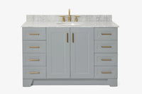 Ariel taylor (54"& 55") single oval sink vanity with marble (0.75" & 1.5")countertop.