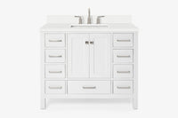 Ariel cambridge 42-43 in. single rectangle sink vanity with( 0.75, 1.5 ,2) in countertop