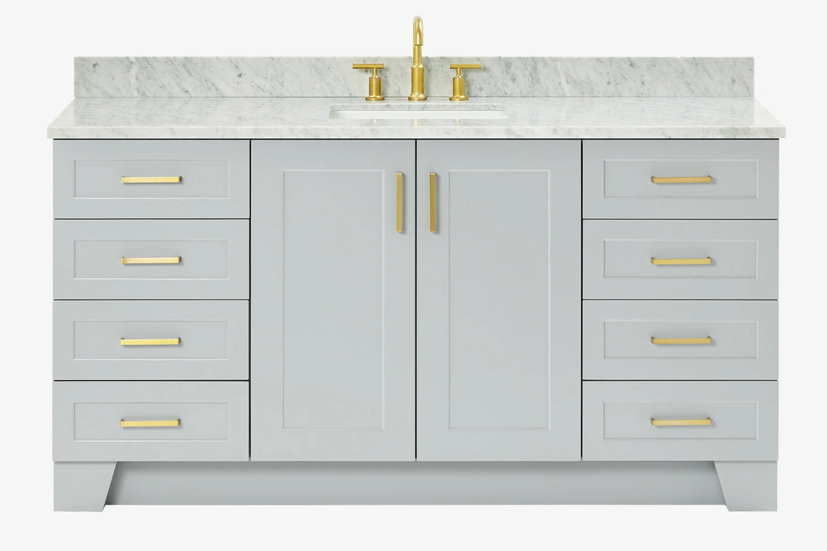 Ariel taylor (66"& 67") single rectangle sink vanity with  marble countertop (0.75"&1.5") edge.