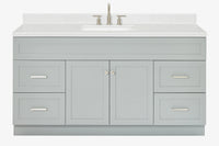 Ariel hamlet(66"&67") inch single rectangle sink vanity with marble countertop (0.75"&1.5") edge.