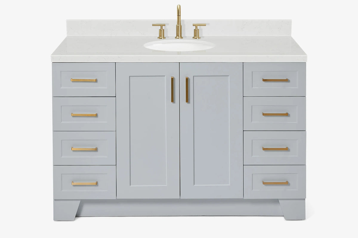 Ariel taylor (54"& 55") single oval sink vanity with marble (0.75" & 1.5")countertop.