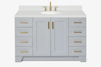 Ariel taylor (54"& 55") single oval sink vanity with marble (0.75" & 1.5")countertop.
