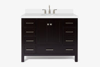 Ariel cambridge(42" & 43") single oval sink vanity with marble (0.75",1.5" & 2") in countertop