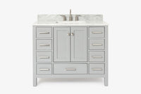 Ariel cambridge 42-43 in. single rectangle sink vanity with( 0.75, 1.5 ,2) in countertop