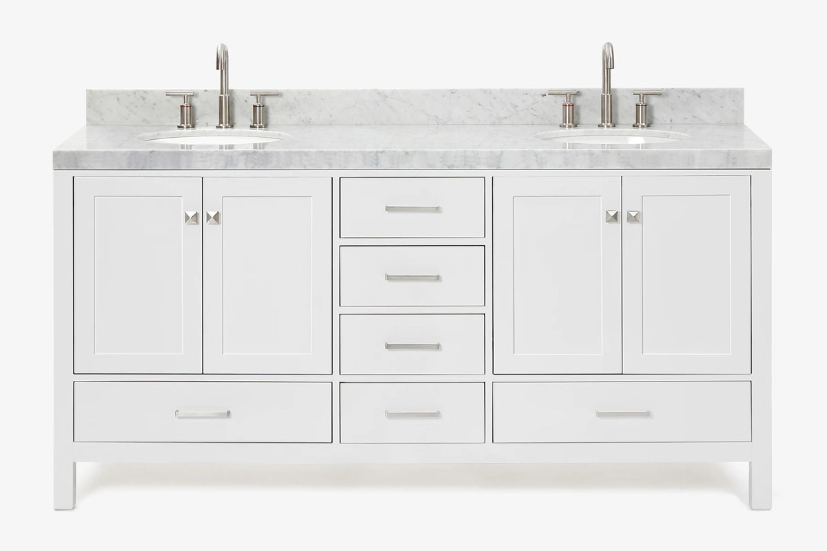 Ariel cambridge (73") double oval sink vanity set.