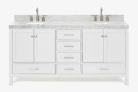 Ariel cambridge (73") double oval sink vanity set.