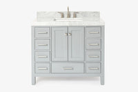 Ariel cambridge 42-43 in. single rectangle sink vanity with( 0.75, 1.5 ,2) in countertop