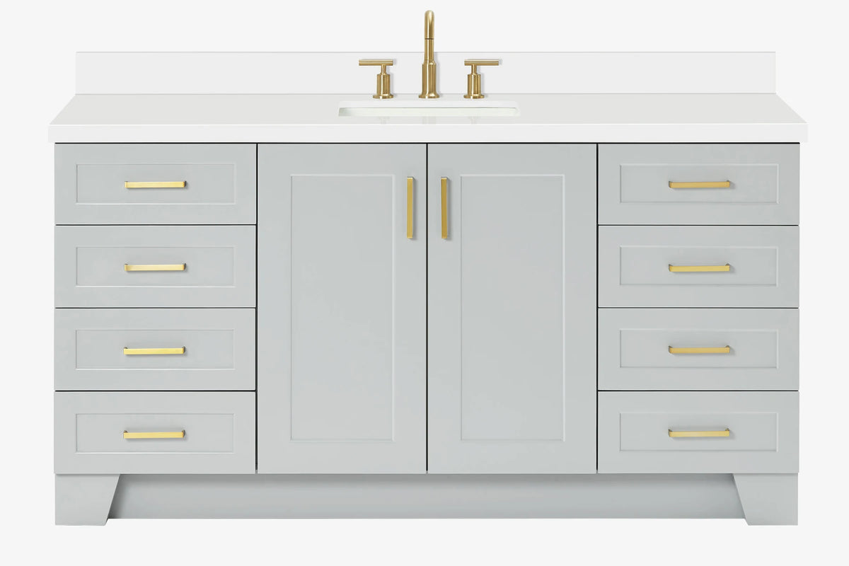 Ariel taylor (66"& 67") single rectangle sink vanity with  marble countertop (0.75"&1.5") edge.