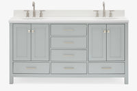 Ariel cambridge (66"&67") in double oval sink bathroom vanity with marble countertop (0.75" & 1.5").